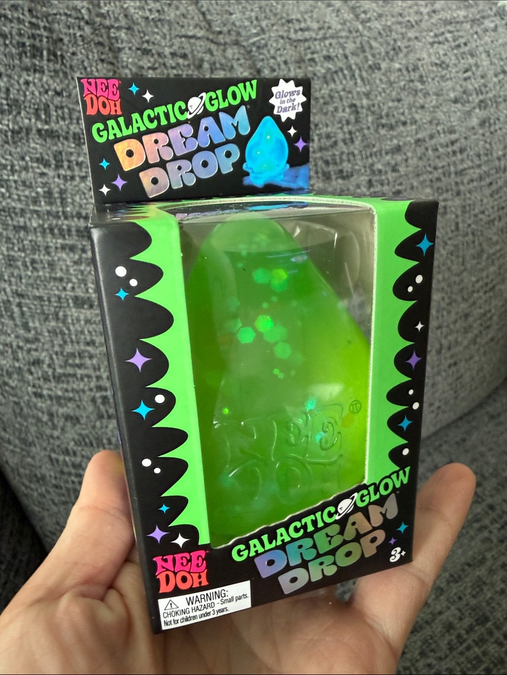 BNIB NeeDoh RARE Galactic Glow Dream Drop, Green